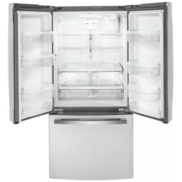 33'' Refrigerator, French doors, Counter depth, 18.6 cu.ft, Stainless- GWE19JYLFS - Image 2