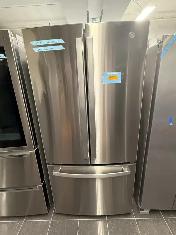 33'' Refrigerator, French doors, Counter depth, 18.6 cu.ft, Stainless- GWE19JYLFS - Image 4