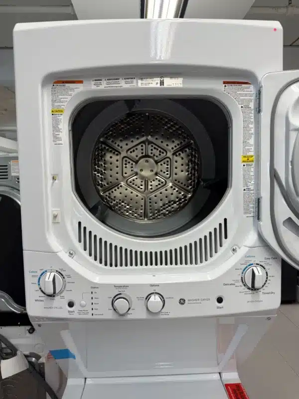 GE Laundry Center – 24", Washer 2.6 cu. ft. & Electric Dryer 4.4 cu. ft., White - GUD24ESMMWW - Image 3