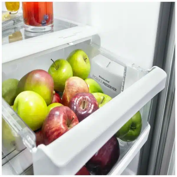 KitchenAid 33'' French Door Refrigerator, Water and Ice, 22.1 cu. ft, Stainless - KRFF302ESS - Image 3
