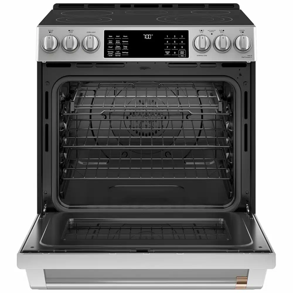 Café 30inch Electric Range, True Convection, Air Fry, Warming Drawer – CCES700P2MS1 - Image 2