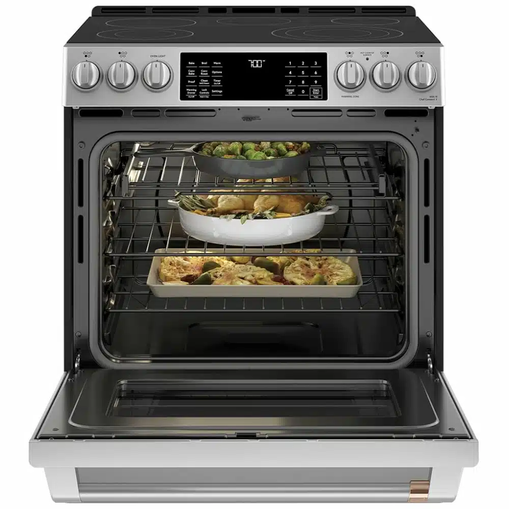 Café 30inch Electric Range, True Convection, Air Fry, Warming Drawer – CCES700P2MS1 - Image 3
