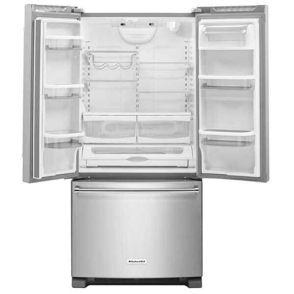 KitchenAid 33'' French Door Refrigerator, Water and Ice, 22.1 cu. ft, Stainless- KRFF302ESS - Image 2