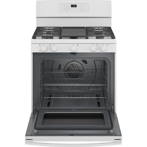 Cuisinière au Gaz 30'', 18 000 BTU, Convection, Friture à air, Blanc - JCGB735DPWW – Image 2