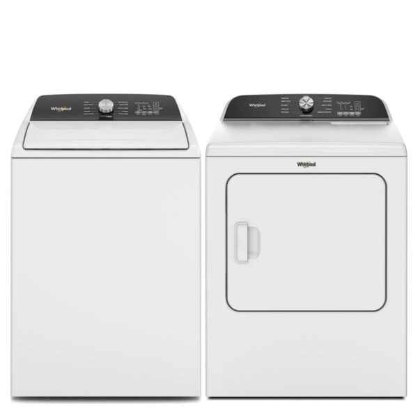 Laveuse-Sécheuse Whirlpool Blanche, Haute efficacité, Chargement vertical