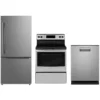 Cuisine complète stainless : Réfrigérateur Moffat, Cuisinière GE et Lave-Vaisselle Haier
