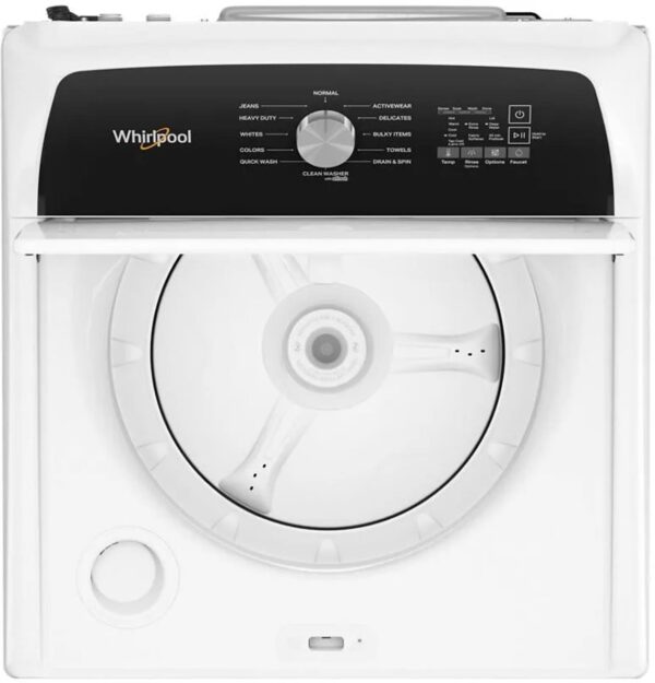 Laveuse-Sécheuse Whirlpool Blanche, Haute efficacité, Chargement vertical – Image 3