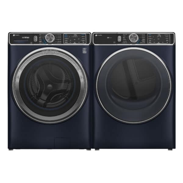 Ensemble Laveuse-Sécheuse Intelligent Frontal 28’’, Cycle Vapeur et Assainissement, Bleu Saphir