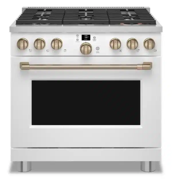 Cuisinière au gaz intelligente de 6.2 pi.cu, 6 brûleurs, Blanc - CGY366P4TW2