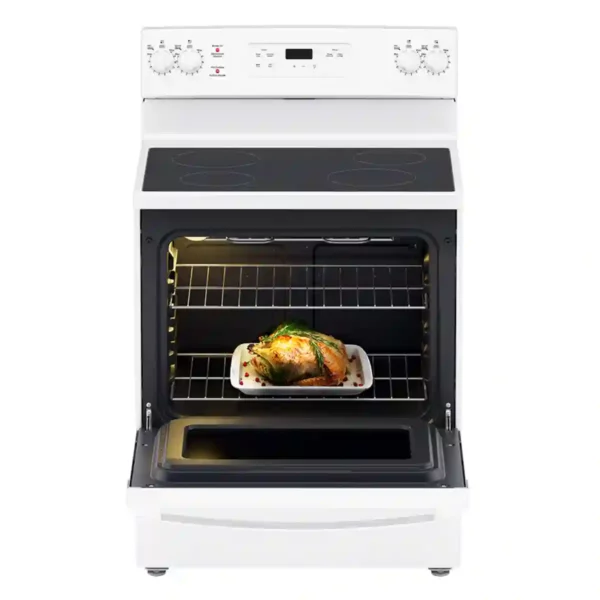 Cuisinière électrique 30’’, 5,0 pi.cu, 4 Bruleurs Blanc, GE - JCBS630DKWW – Image 3
