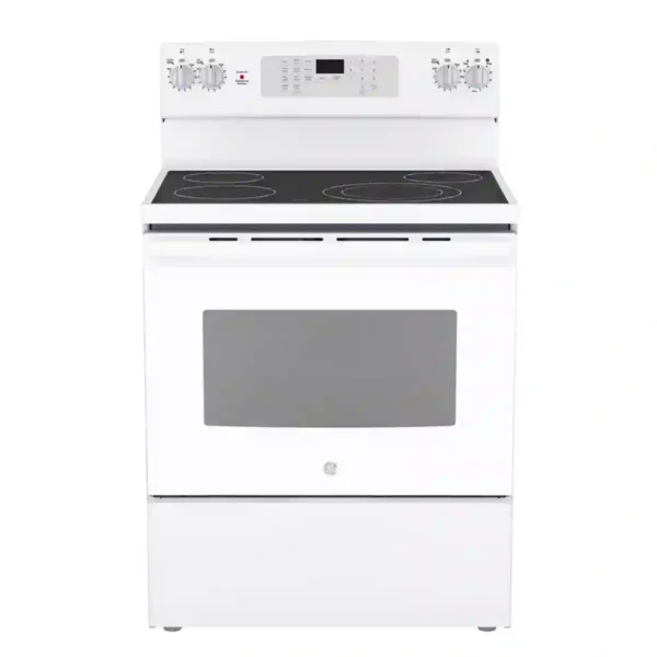 Cuisinière électrique à convection autonome GE 30 po avec friteuse à air sans préchauffage - JCB830DVWW