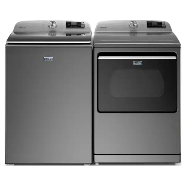 Ensemble laveuse + sécheuse Maytag 27″ – 5,2 pi³ + 7,4 pi³ – ardoise métallique – MVW7230HC & YMED7230HC