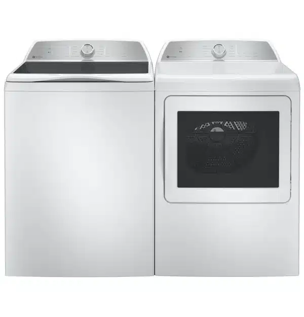 GE 5.0 cu. ft. Washer & 7.4 cu. ft. Electric Dryer – PTW600BSRWS & PTD60EBMRWS