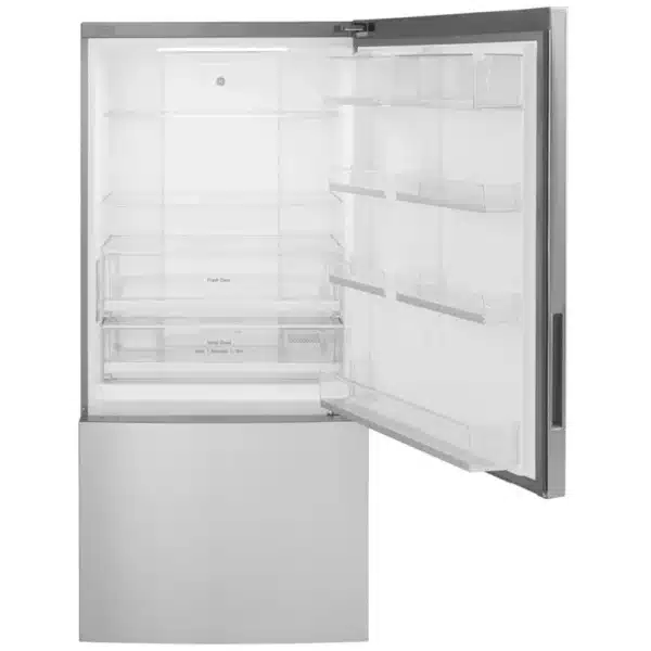 GE Bottom Freezer Refrigerator – 31", 17.7 cu. ft., Stainless Steel, Counter-Depth - GBE17HYRFS - Image 2