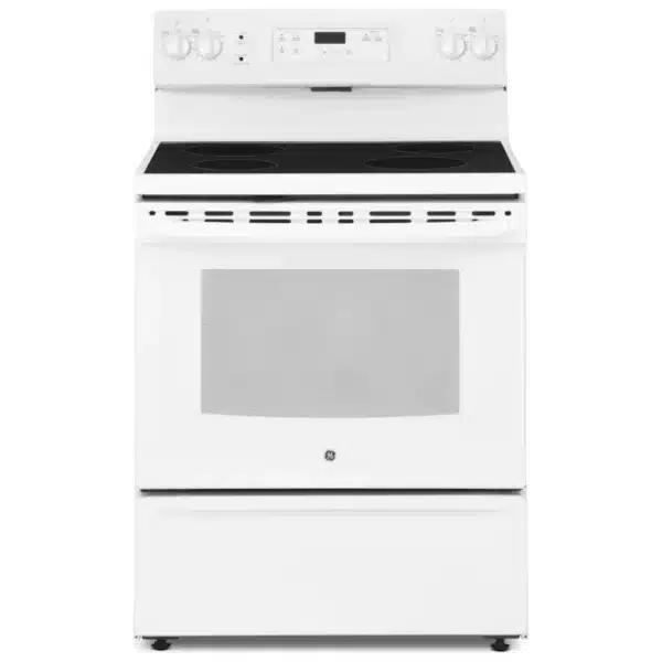 GE Electric Range – 30", 5.0 cu. ft., 4 Burners, Storage Drawer, White - JCBS630DK7WW