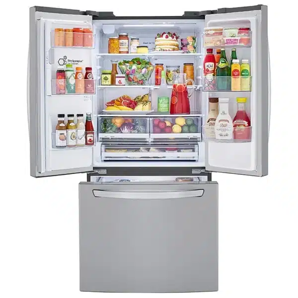 Réfrigérateur à portes françaises LG – 33", 24.5 pi³, Inox, Distributeur d’eau et glace à travers la porte - LRFXS2503S – Image 3