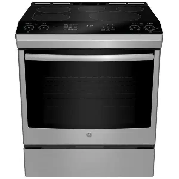 Cuisinière à induction GE Profile – 30 po, 5 éléments, Air Fry, Convection européenne, Sonde, Inox - PCHS920YMFS