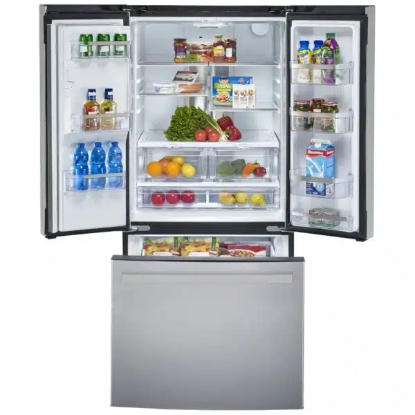 GE Profile French Door Refrigerator – 33", 24.8 cu. ft., Stainless, External Water & Ice Dispenser - PFE24HYRCFS - Image 3