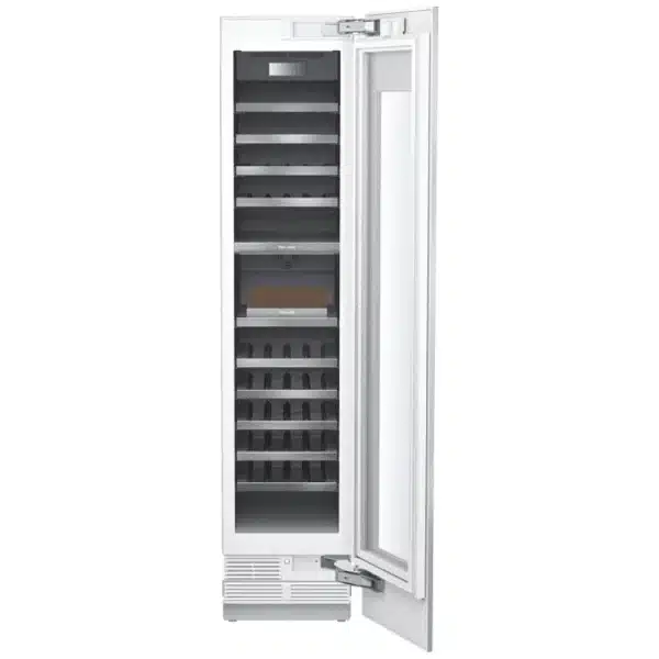 Refroidisseur à vin colonne Thermador – 18", 56 bouteilles, Prêt pour panneaux personnalisés, Intégré, Wi-Fi, Inox - T18IW905SP