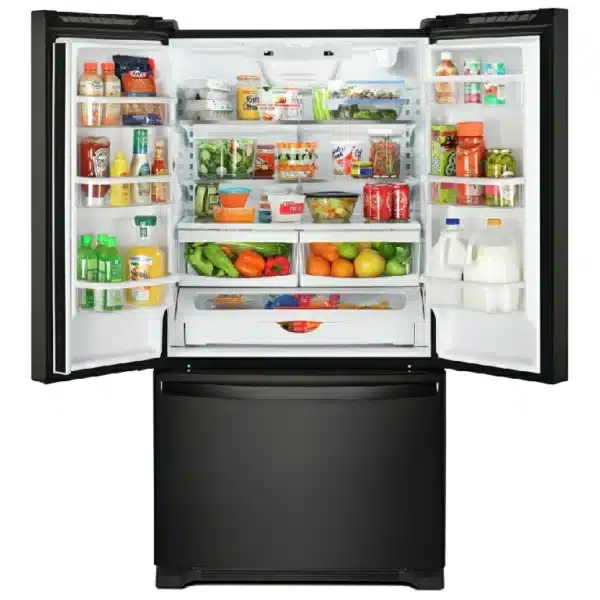 Whirlpool French Door Refrigerator – 33", 22 cu. ft., Black, Internal Water Dispenser - WRFF5333PB - Image 3