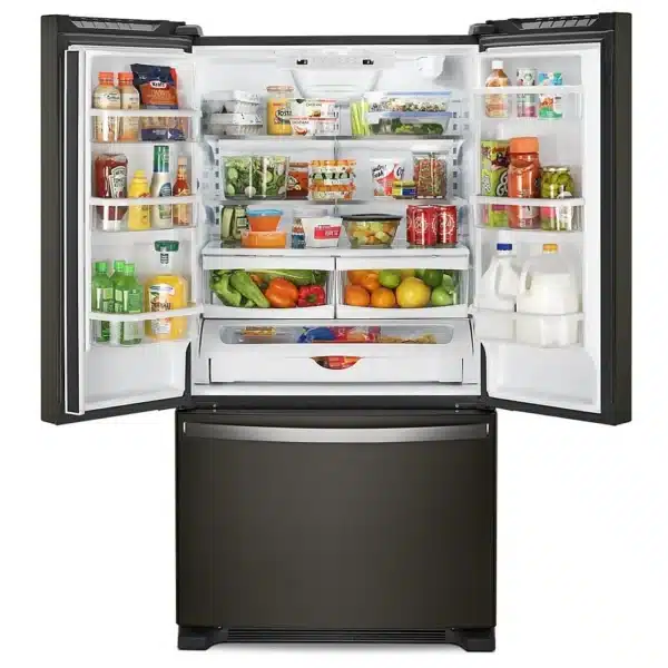 Whirlpool French Door Refrigerator – 33", 22.1 cu. ft., Black Stainless, Internal Water Dispenser - WRFF5333PV - Image 3
