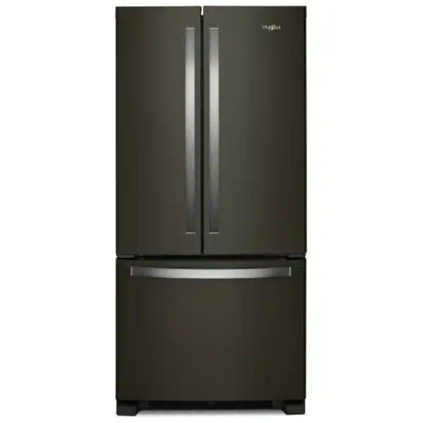 Whirlpool French Door Refrigerator – 33", 22.1 cu. ft., Black Stainless, Internal Dispenser - WRFF5333PV
