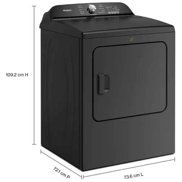 Sécheuse intelligente 27'', Whirlpool, 7.4 pi.cu, Noir-YWED6150PB – Image 2