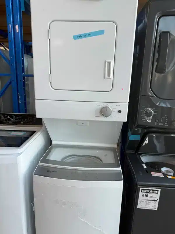 Centre de buanderie Whirlpool – 24", Laveuse 1.8 pi³ & Sécheuse 3.4 pi³, 850 RPM, Blanc - YWET4024HW – Image 2