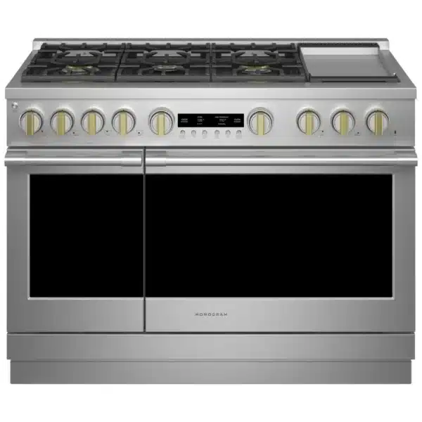 Cuisinière au gaz et électrique Monogram – 48", 8.25 pi³, Inox, Double four, 6 brûleurs - ZDP486NDTSS