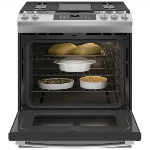 Cuisinière à gaz encastrable GE 30 po – 5,6 pi³, Convection, Air Fry sans préchauffage – JCGS760SP4SS – Image 2