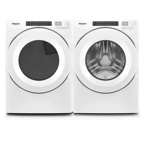 Ensemble laveuse sécheuse Whirlpool 27″ frontale 5,2 pi³ & électrique 7,4 pi³ blanc – WFW560CHW & YWED560LHW