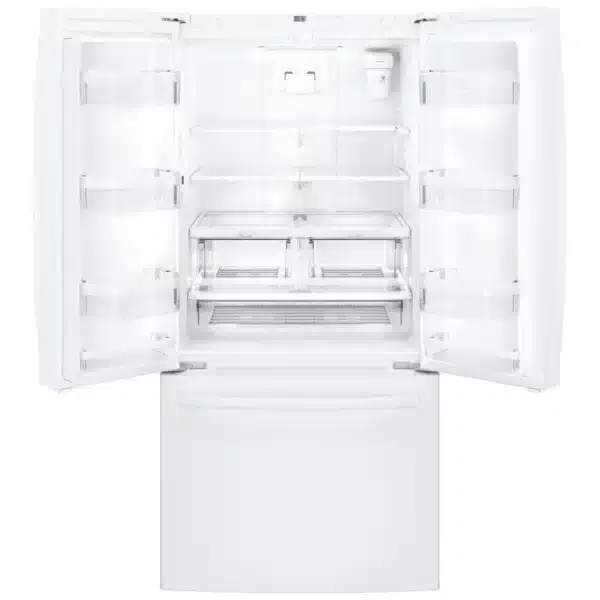 Réfrigérateur portes françaises GE 33″ 18,6 pi³ blanc, profondeur de comptoir, eau intérieure & glace congélateur – GWE19JGLWW – Image 2