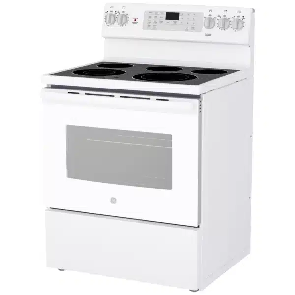 Cuisinière électrique GE 30 po – 5 brûleurs – Convection – Blanche - JCB840DVWW – Image 3