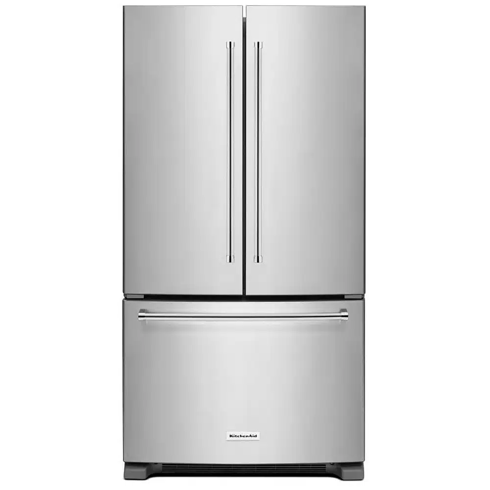 KitchenAid French Door Refrigerator 36″ 25.2 cu. ft. stainless steel, interior water & freezer ice – KRFF305ESS