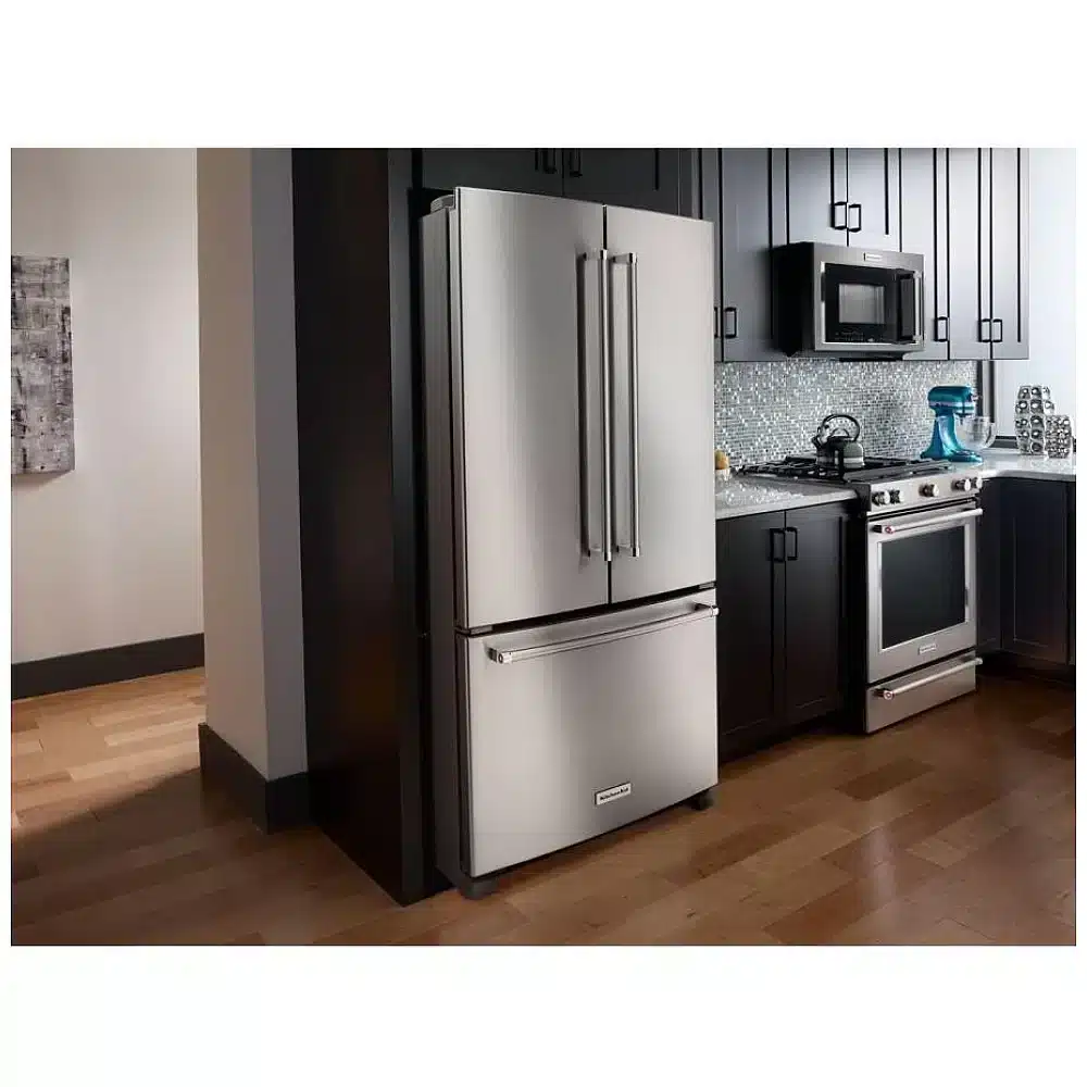 KitchenAid French Door Refrigerator 36″ 25.2 cu. ft. stainless steel, interior water & freezer ice – KRFF305ESS - Image 3