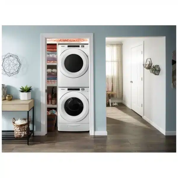 Ensemble laveuse sécheuse Whirlpool 27″ frontale 5,2 pi³ & électrique 7,4 pi³ blanc – WFW560CHW & YWED560LHW – Image 5