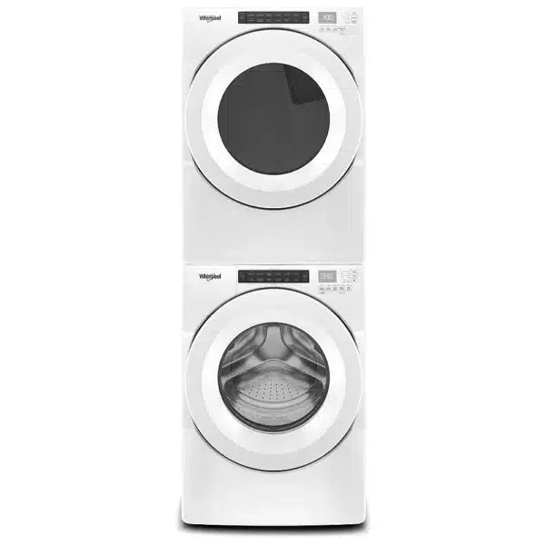 Ensemble laveuse sécheuse Whirlpool 27″ frontale 5,2 pi³ & électrique 7,4 pi³ blanc – WFW560CHW & YWED560LHW – Image 2