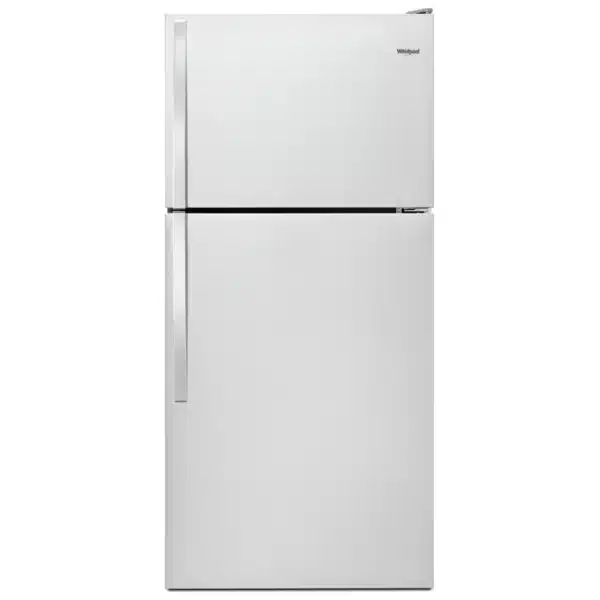 Réfrigérateur congélateur supérieur 30″ Whirlpool 18,2 pi³ inox, machine à glace optionnelle – WRT148FZDM