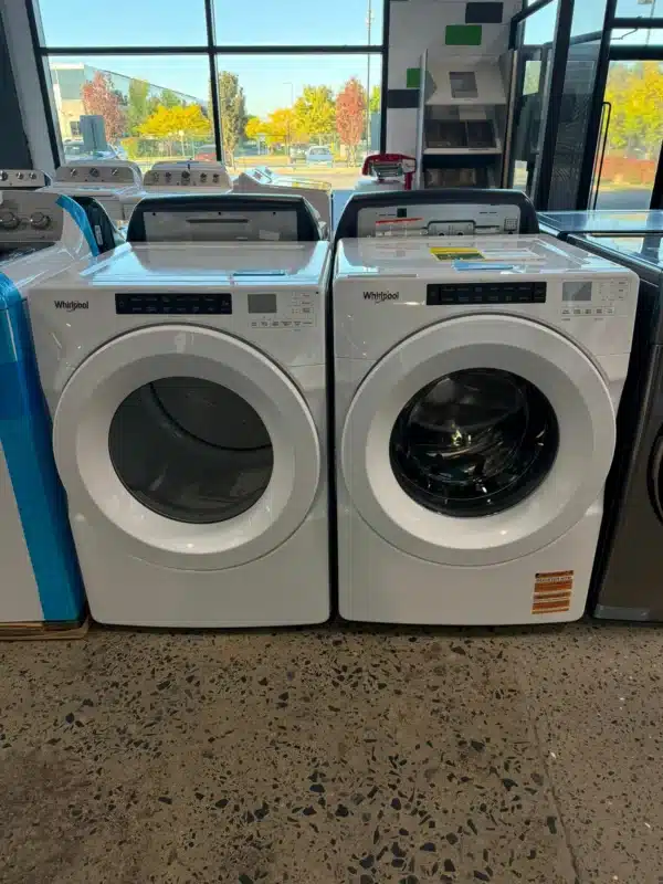 Ensemble laveuse sécheuse Whirlpool 27″ frontale 5,2 pi³ & électrique 7,4 pi³ blanc – WFW560CHW & YWED560LHW – Image 6
