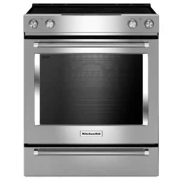 Cuisinière électrique KitchenAid 30 po – 5 brûleurs – Convection véritable – Acier inoxydable -YKSEG700ESS