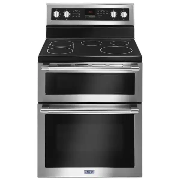 Cuisinière électrique double four Maytag 30″ 6,7 pi³ inox, convection européenne véritable – YMET8800FZ