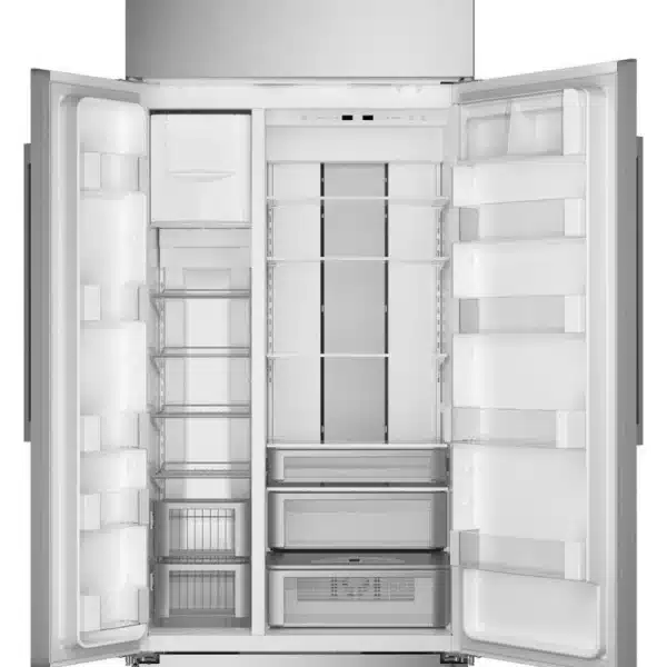 Réfrigérateur côte à côte encastré Monogram 42″ 25,2 pi³ inox, profondeur de comptoir, glace congélateur – ZISS420NNSS – Image 3