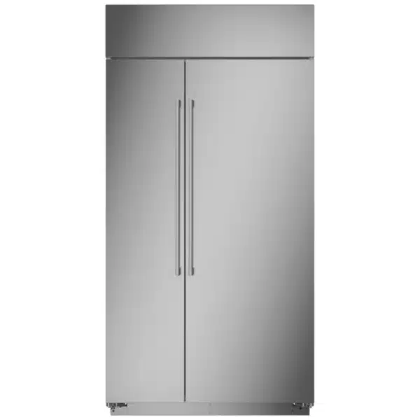 Réfrigérateur côte à côte encastré Monogram 42″ 25,2 pi³ inox, profondeur de comptoir, glace congélateur – ZISS420NNSS
