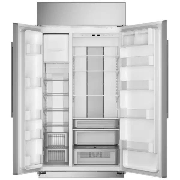 Réfrigérateur côte à côte encastré Monogram 42″ 25,2 pi³ inox, profondeur de comptoir, glace congélateur – ZISS420NNSS – Image 2