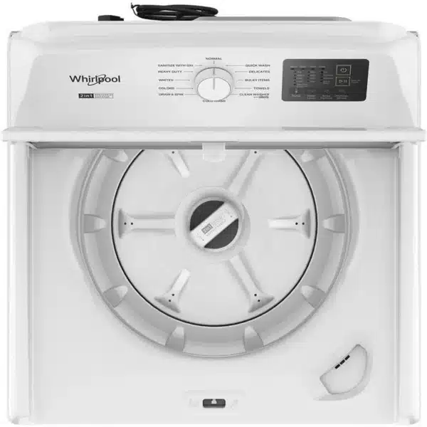 Ensemble laveuse sécheuse Whirlpool 27″ chargement par le haut 4,8 pi³ & électrique 7,0 pi³ blanc – WTW4107SW0 & YWED4105SW0 – Image 5