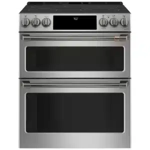 Cuisinière électrique double four 30 po – Café – Acier inoxydable – 6,7 pi³ – CCES750P2MS1
