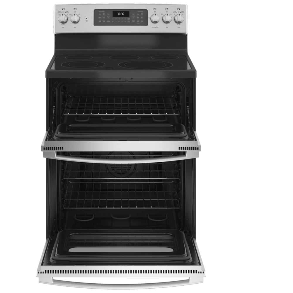 30" Electric Range, GE, 6.6 cu.ft., Convection, Double Oven, Air Fry, Stainless Steel – JBS86SPSS - Image 2