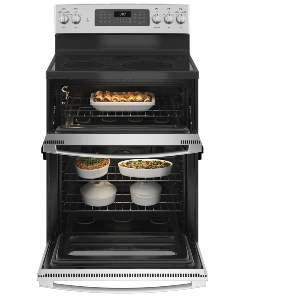 30" Electric Range, GE, 6.6 cu.ft., Convection, Double Oven, Air Fry, Stainless Steel – JBS86SPSS - Image 3