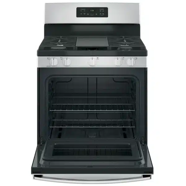 GE Gas Range 30″ 5.0 cu.ft. 5 Burners, Broiler Drawer, Stainless Steel – JCGBS66SEKSS - Image 2
