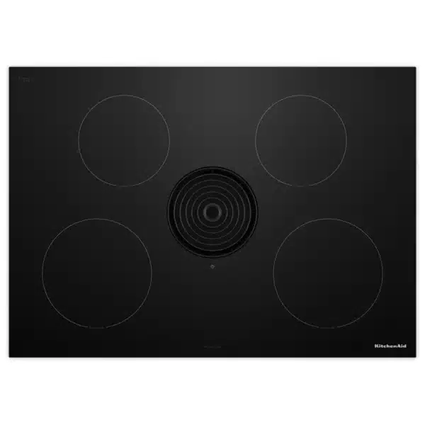Surface de cuisson à induction KitchenAid 30", 4 brûleurs, Aspiration vers le bas, Élément 3 000 W, Noir – KCID930SBL00